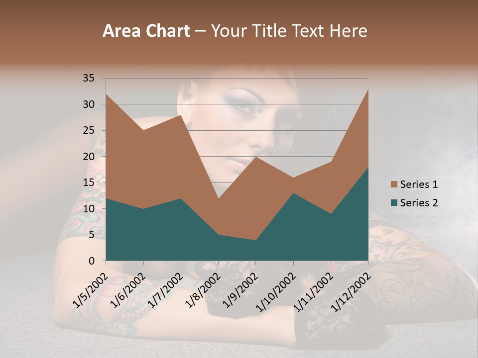 Seductive Lying Paint PowerPoint Template