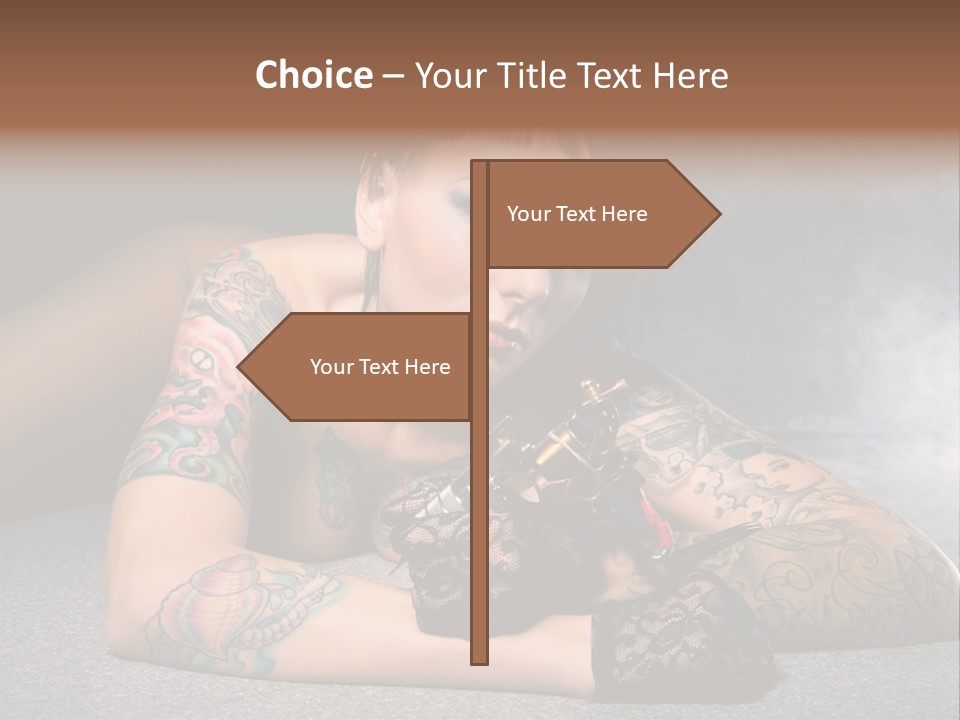 Seductive Lying Paint PowerPoint Template