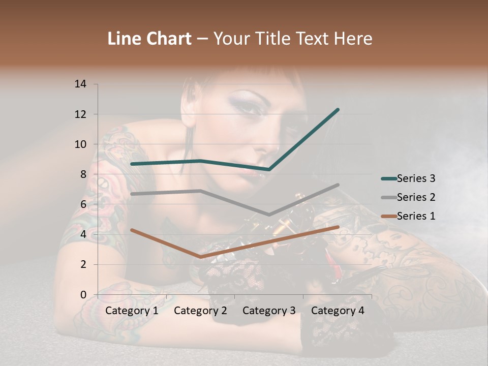 Seductive Lying Paint PowerPoint Template