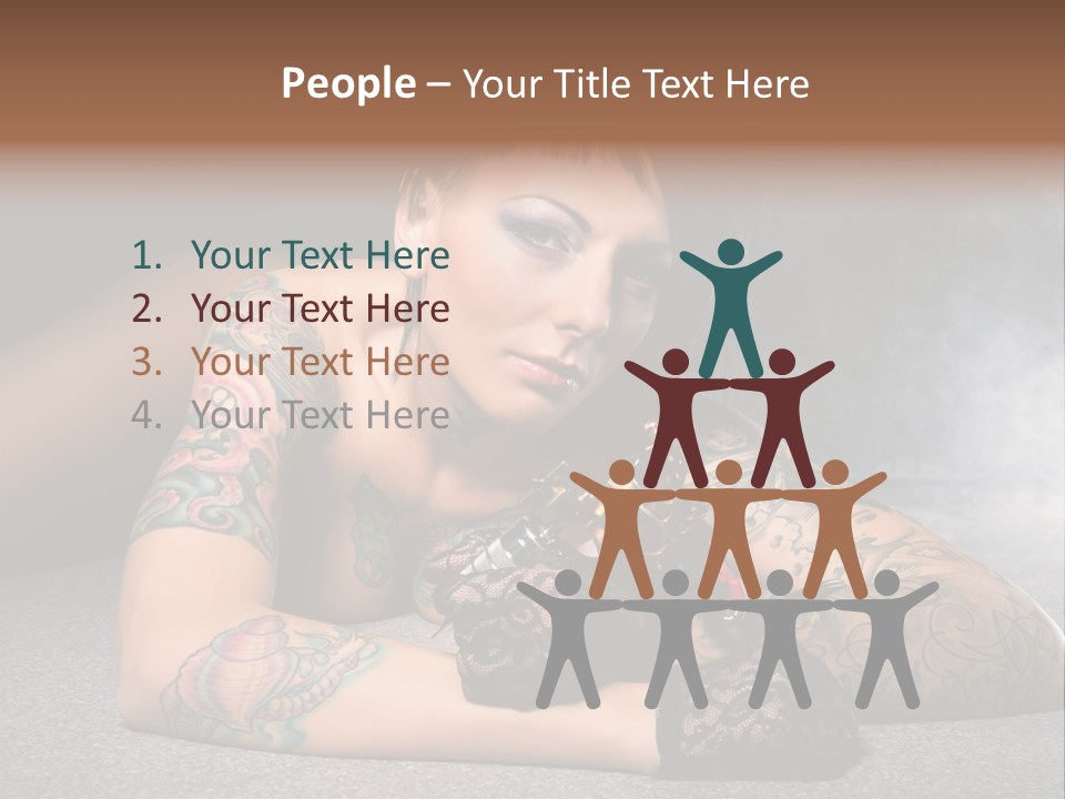 Seductive Lying Paint PowerPoint Template