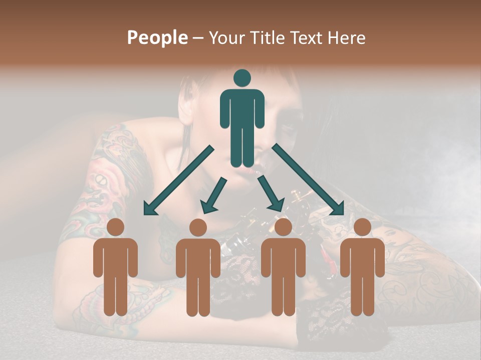 Seductive Lying Paint PowerPoint Template