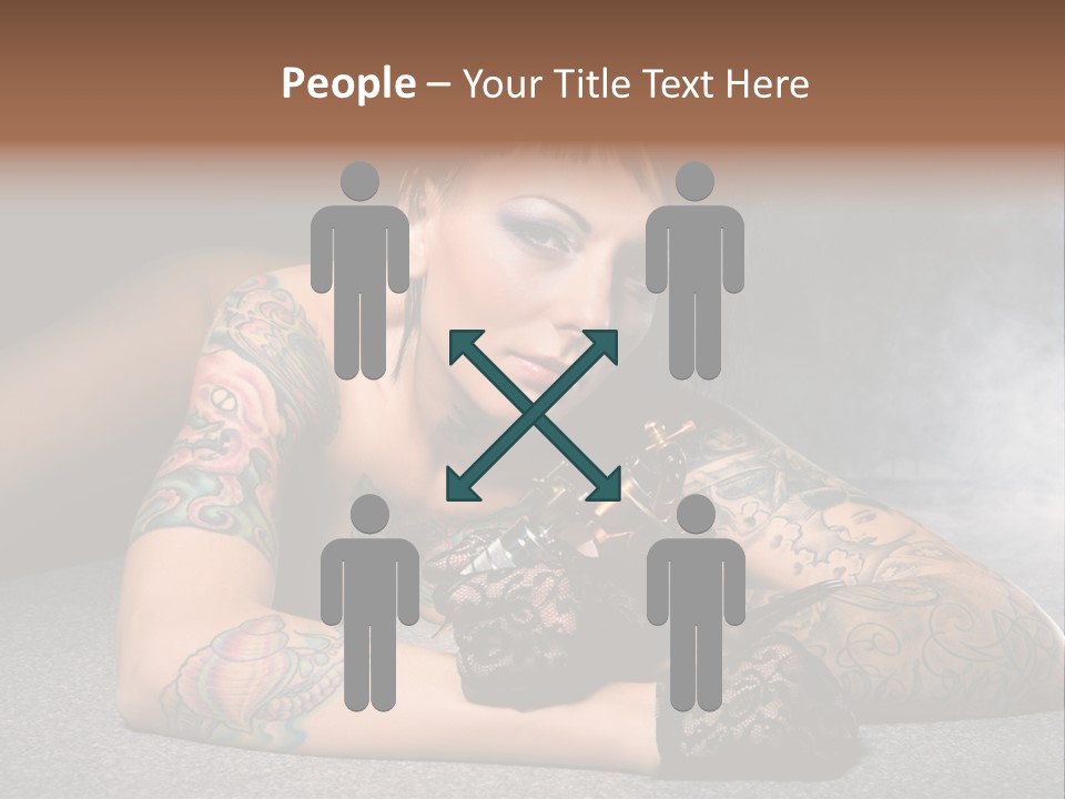 Seductive Lying Paint PowerPoint Template