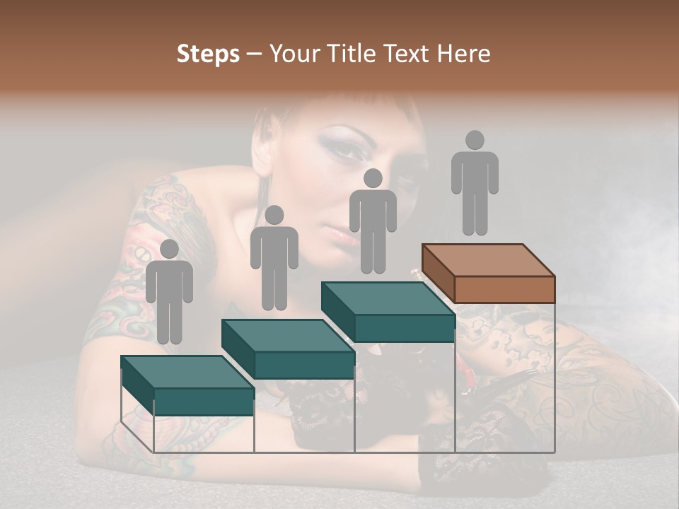 Seductive Lying Paint PowerPoint Template