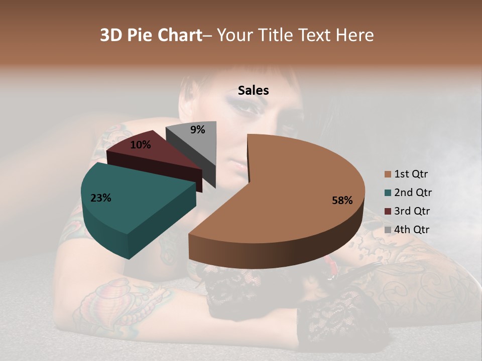 Seductive Lying Paint PowerPoint Template