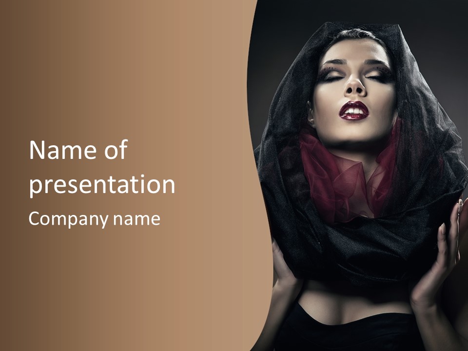 Seductive Femininity Human PowerPoint Template