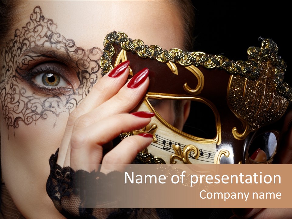 Lace Face White PowerPoint Template