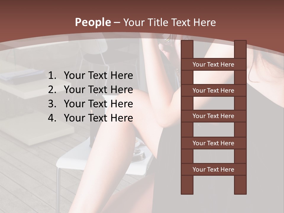 Coffee Sit Woman PowerPoint Template