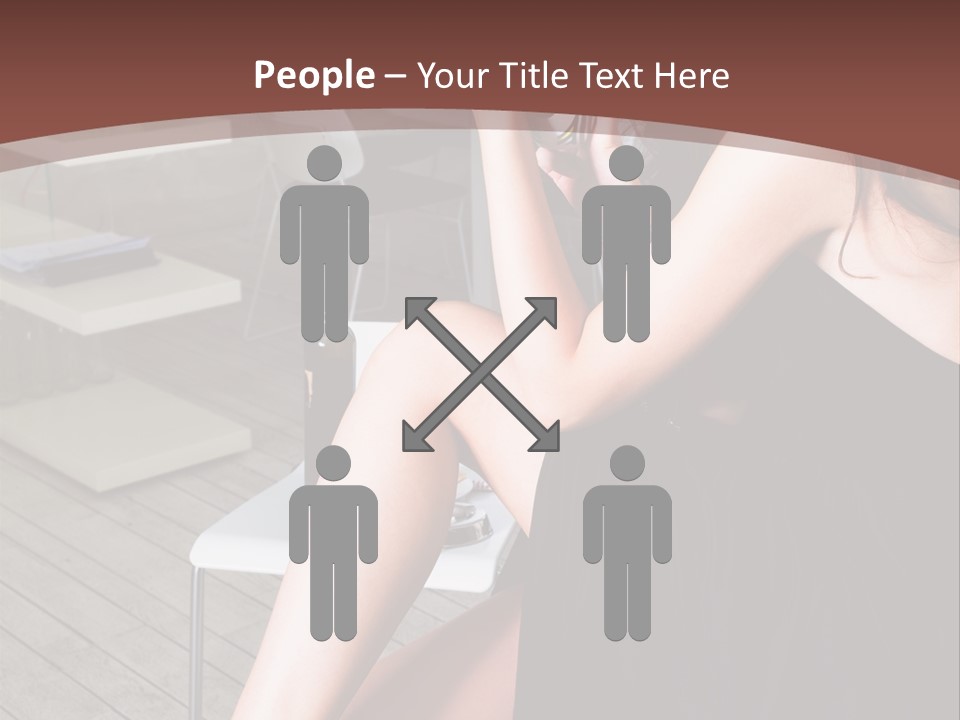 Coffee Sit Woman PowerPoint Template