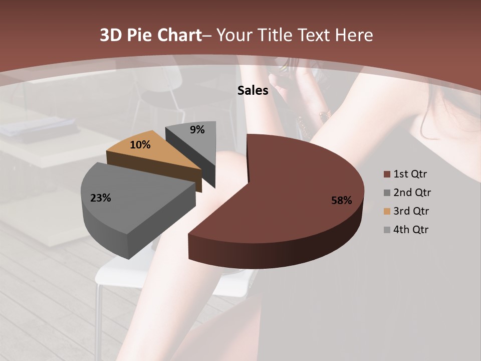 Coffee Sit Woman PowerPoint Template