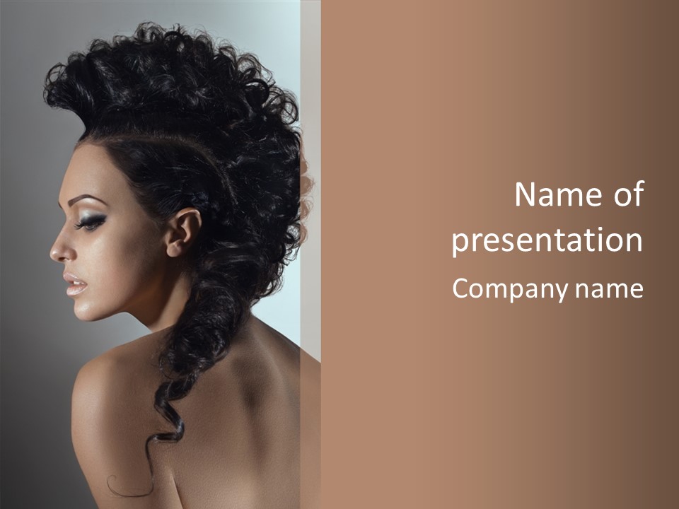 Hairstyle Mohawk Head PowerPoint Template