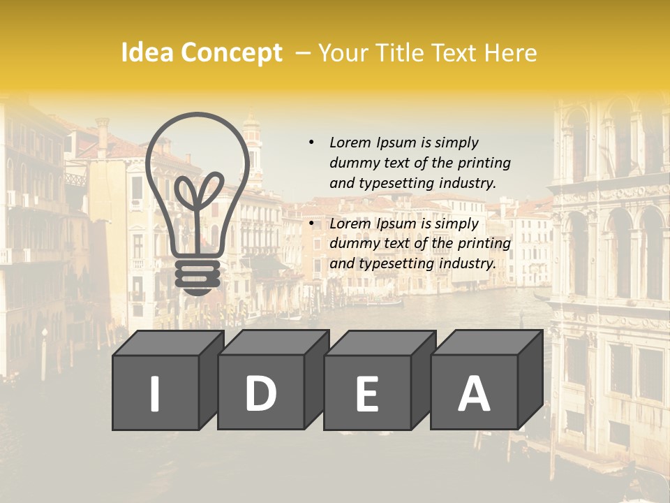 River Europe Blue PowerPoint Template