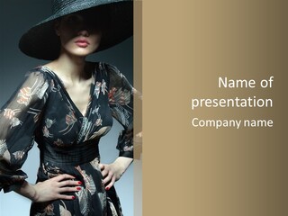 Lips Black Posing PowerPoint Template