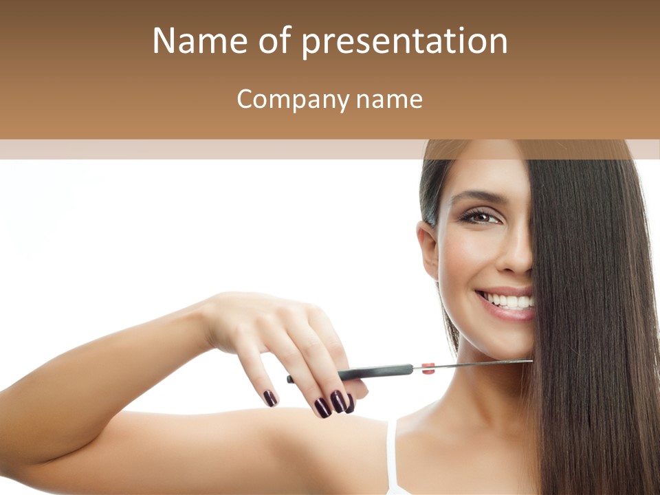 White Space Hairdo PowerPoint Template