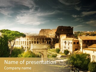 Italian Colosseum Sky PowerPoint Template