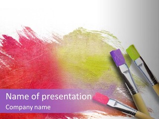 Palette Paintbrush Background PowerPoint Template