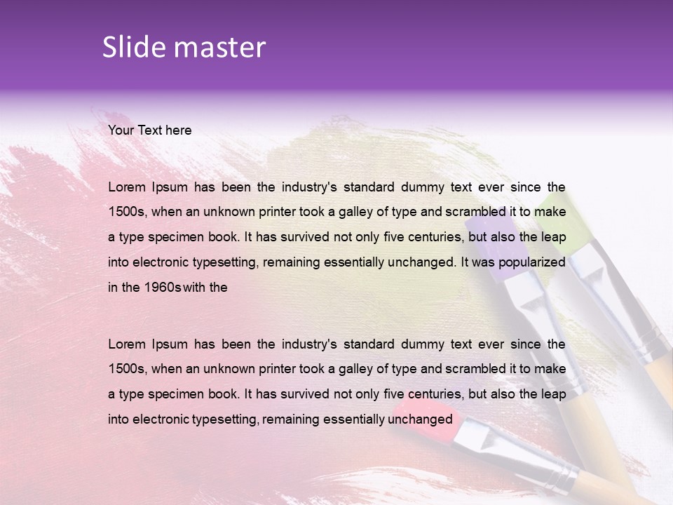 Palette Paintbrush Background PowerPoint Template