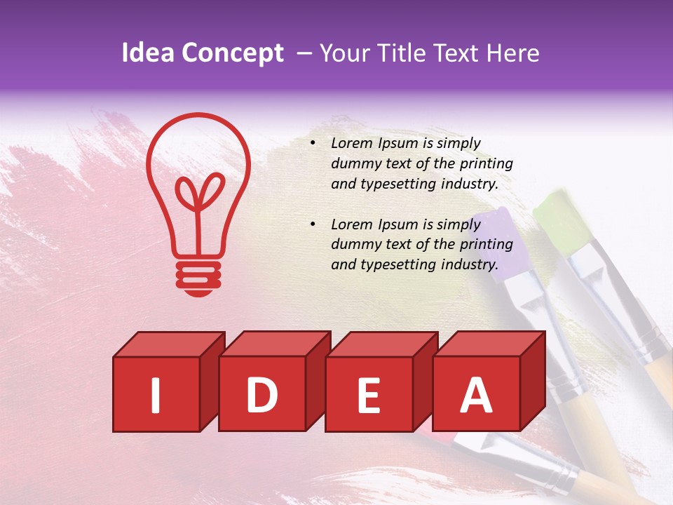 Palette Paintbrush Background PowerPoint Template