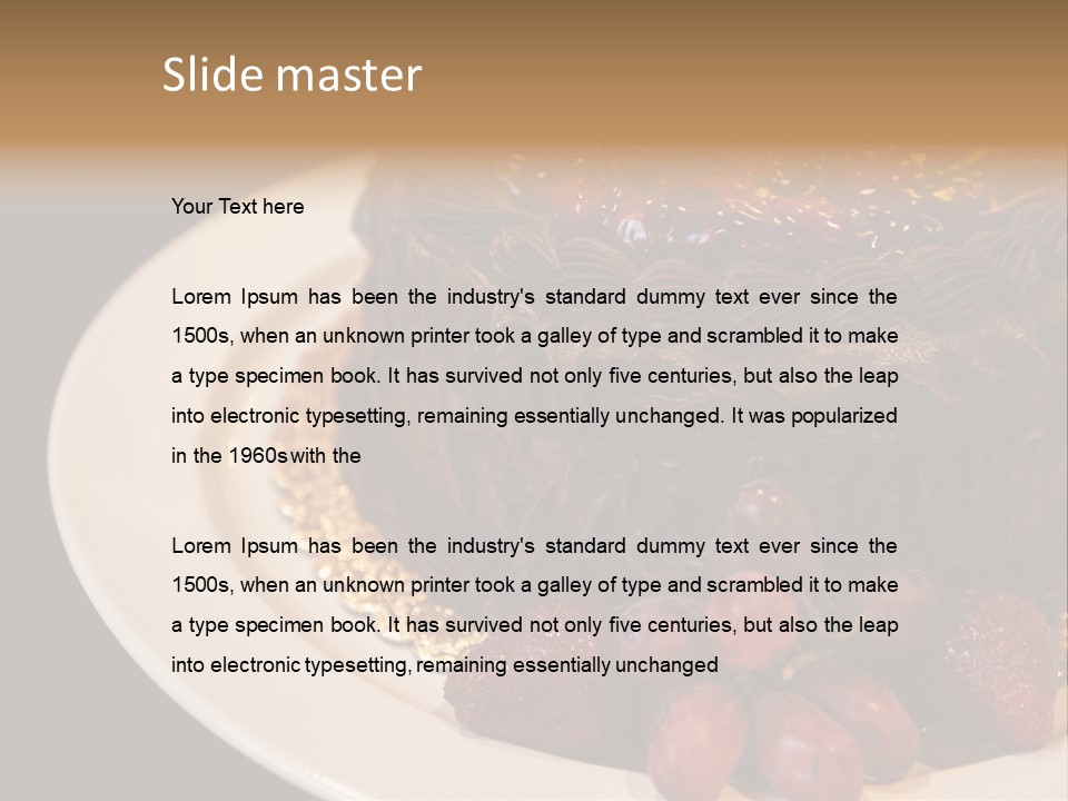 Cherry Sauce Cake Decoration PowerPoint Template