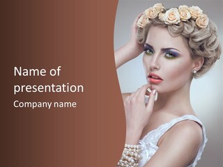 Pearls Head Blonde PowerPoint Template