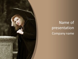 Beautiful Contemplation Girl PowerPoint Template