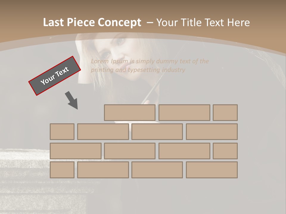 Beautiful Contemplation Girl PowerPoint Template