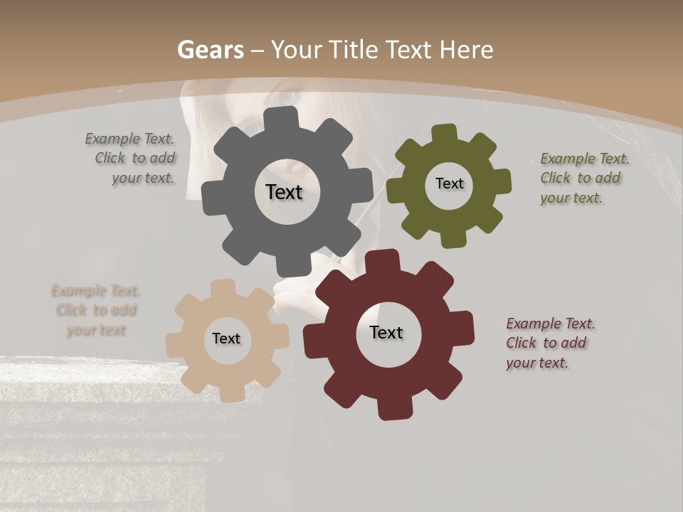 Beautiful Contemplation Girl PowerPoint Template