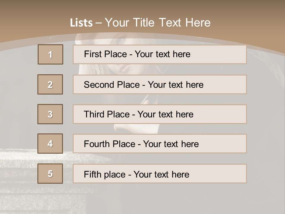 Beautiful Contemplation Girl PowerPoint Template