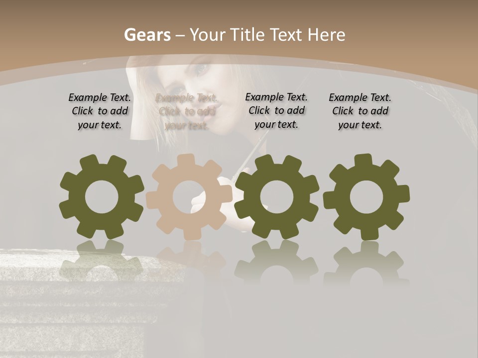 Beautiful Contemplation Girl PowerPoint Template