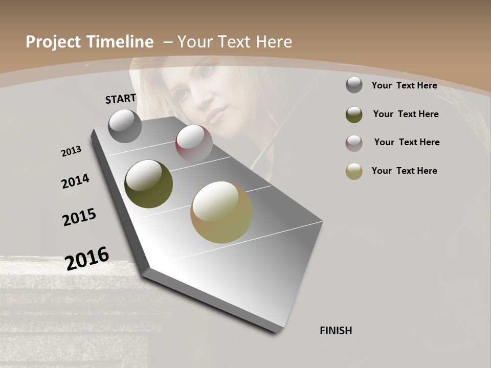 Beautiful Contemplation Girl PowerPoint Template