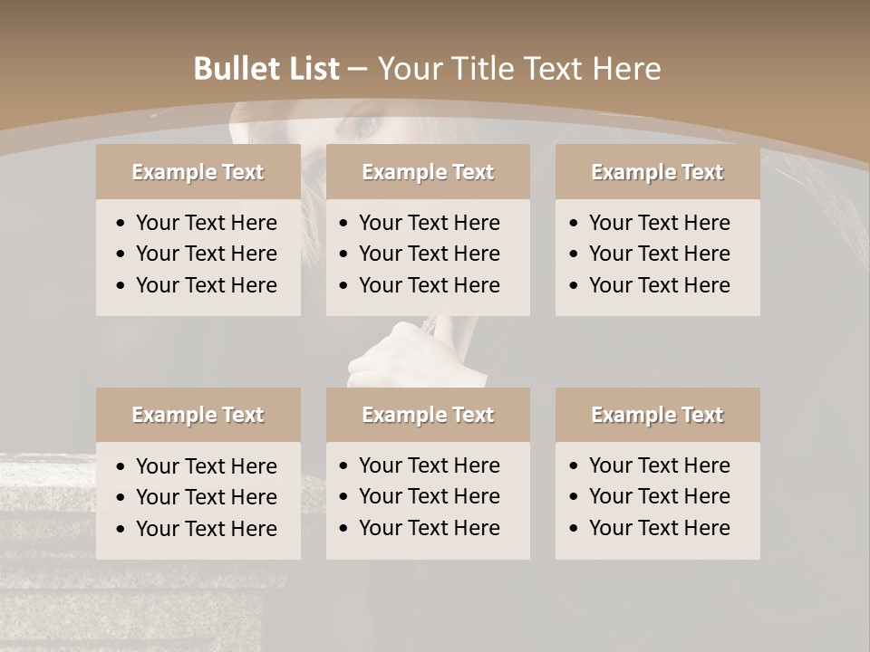 Beautiful Contemplation Girl PowerPoint Template