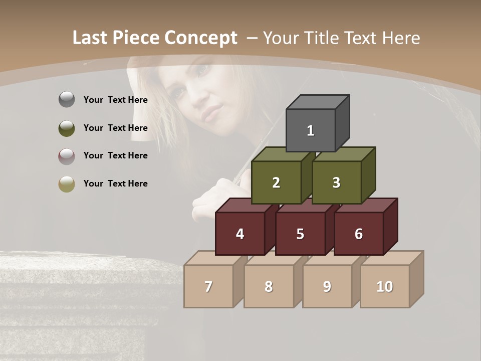 Beautiful Contemplation Girl PowerPoint Template