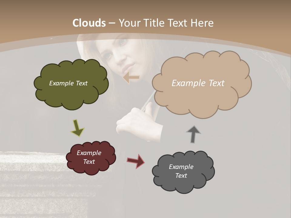 Beautiful Contemplation Girl PowerPoint Template