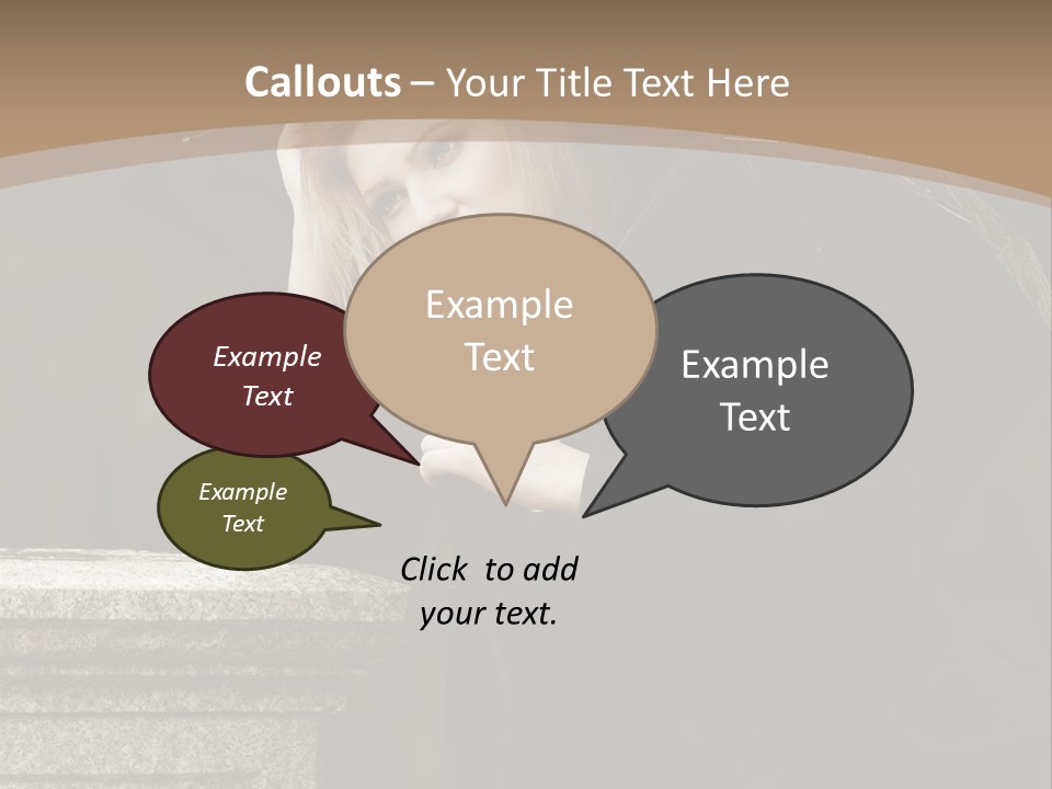 Beautiful Contemplation Girl PowerPoint Template