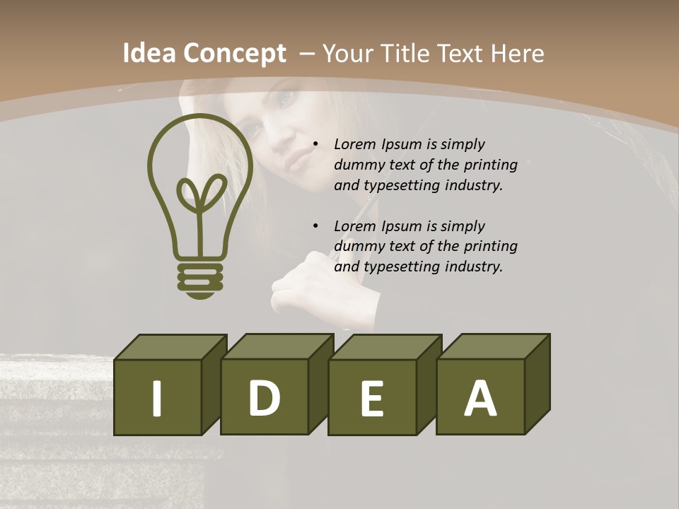 Beautiful Contemplation Girl PowerPoint Template