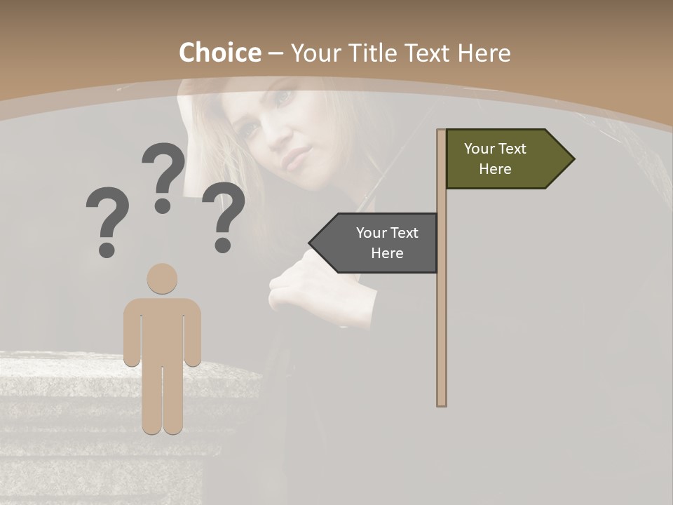 Beautiful Contemplation Girl PowerPoint Template