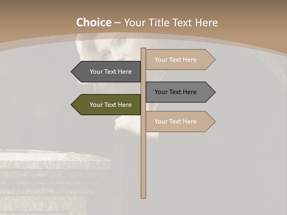 Beautiful Contemplation Girl PowerPoint Template