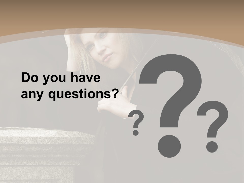 Beautiful Contemplation Girl PowerPoint Template