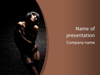 Female Brutal Young PowerPoint Template