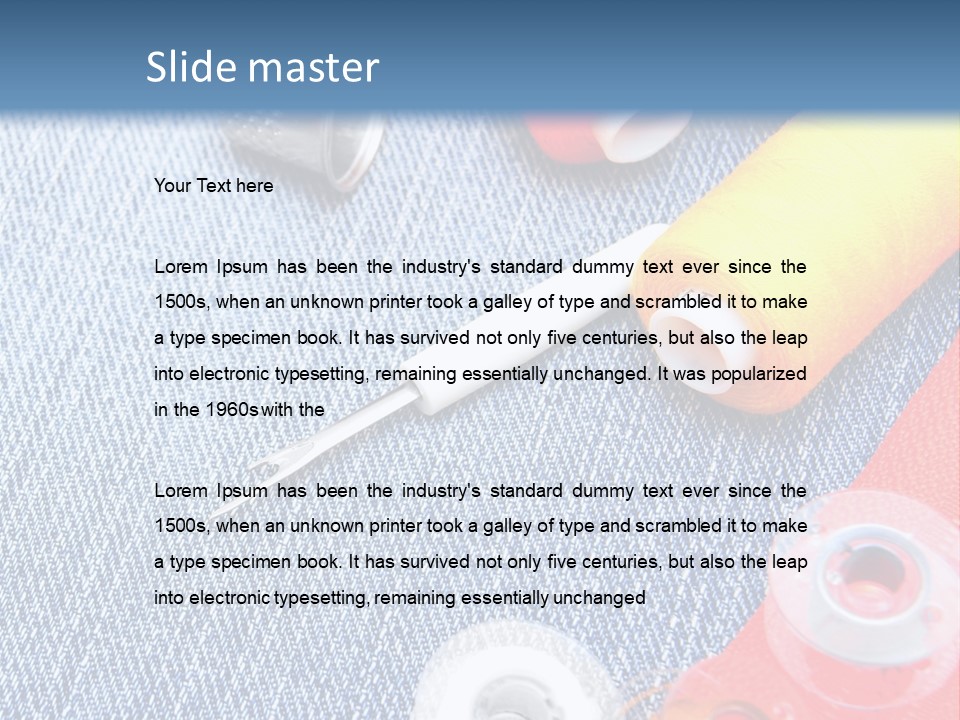 Jeans Sewing Blue PowerPoint Template