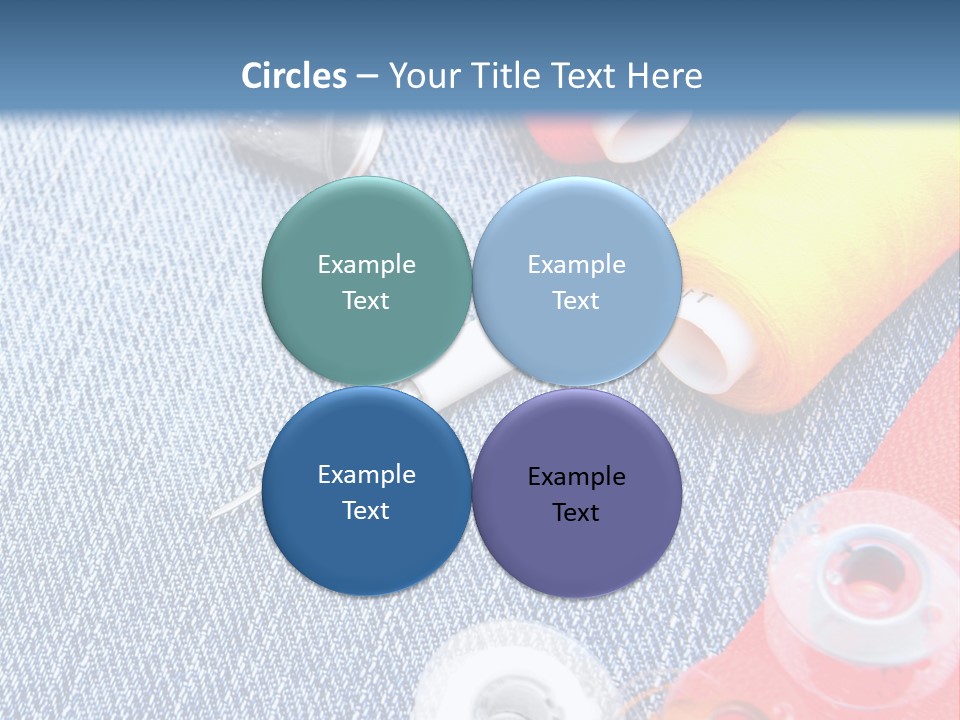 Jeans Sewing Blue PowerPoint Template