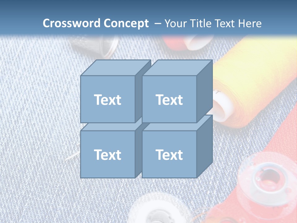 Jeans Sewing Blue PowerPoint Template