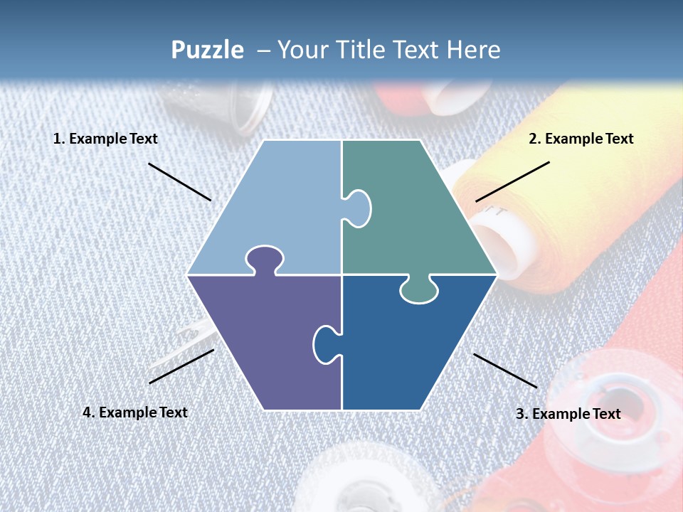 Jeans Sewing Blue PowerPoint Template