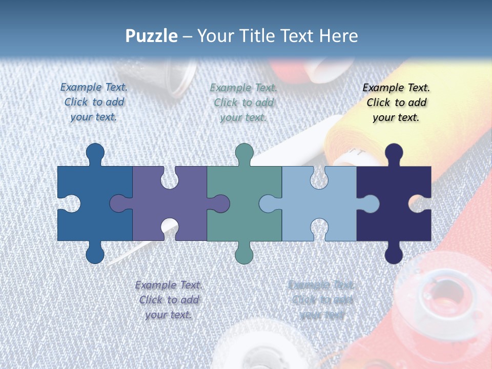 Jeans Sewing Blue PowerPoint Template