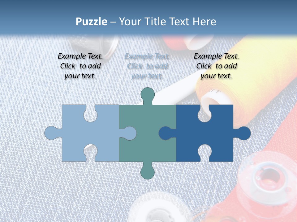 Jeans Sewing Blue PowerPoint Template