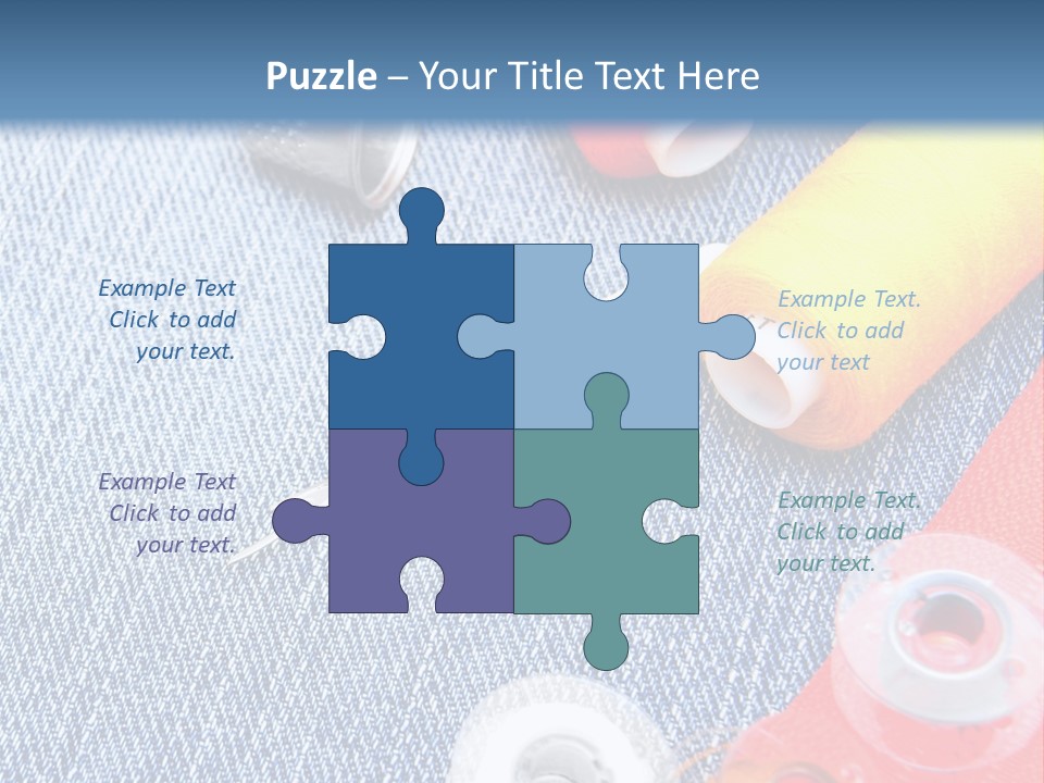 Jeans Sewing Blue PowerPoint Template