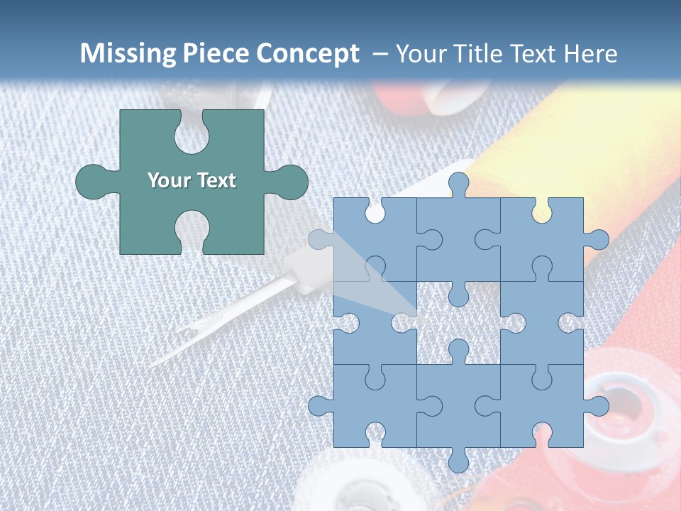 Jeans Sewing Blue PowerPoint Template