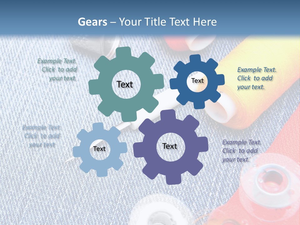 Jeans Sewing Blue PowerPoint Template