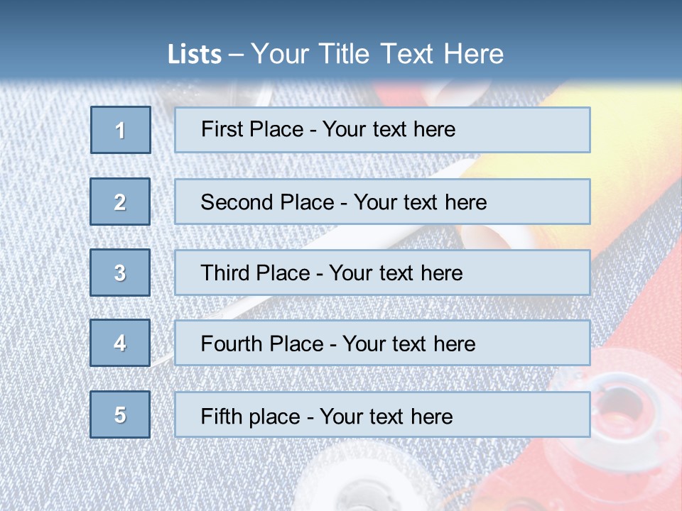 Jeans Sewing Blue PowerPoint Template