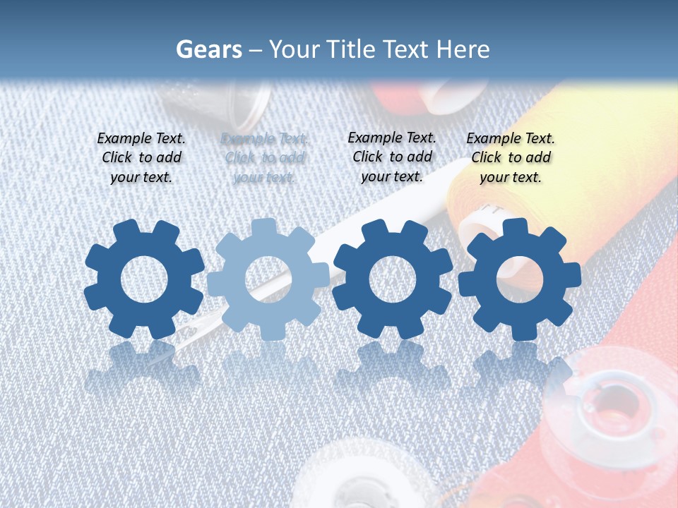 Jeans Sewing Blue PowerPoint Template