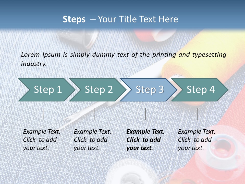 Jeans Sewing Blue PowerPoint Template